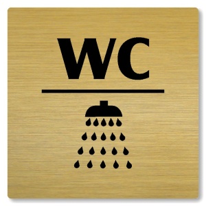WC, sprcha, 118x118mm, zlatá, Nevada